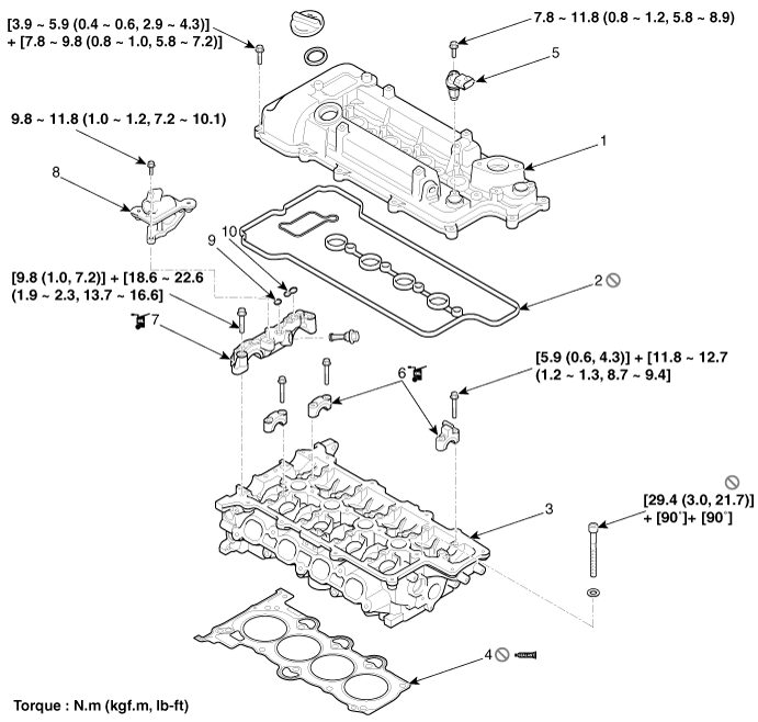 Hyundai Accent Cylinder Head Components And Components Location