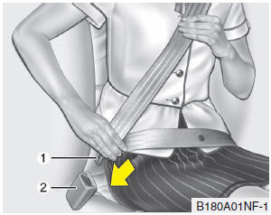 Seat belt - Driver's 3-point system with emergency locking retractor