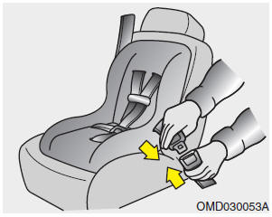 To install a child restraint system on the outboard or center rear seats, do