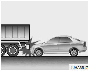 Just before impact, drivers often brake heavily. Such heavy braking lowers the