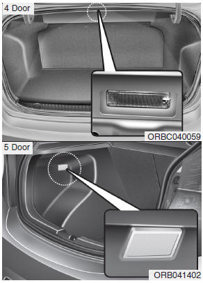 The luggage room lamp comes on when the trunk lid/tailgate is opened.