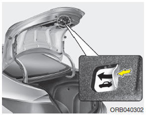 Your vehicle is equipped with an emergency trunk release cable located inside