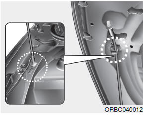 3.Pull out the support rod from the engine room.