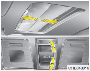 To open or close the sunroof (manual slide feature), pull or push the sunroof