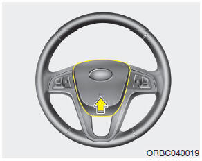 To sound the horn, press the horn symbol on your steering wheel.