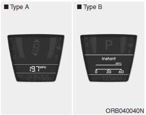 Instant fuel consumption (l/100 km or MPG)